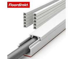 Floordirekt Kabelgoot Oskar - Zelfklevende Kabelgoot 10 x 1 m - Set Van 10 - Grootte: 12 x 12 mm - Witte Kabelafdekking voor TV, Muur & Bureau - Op Maat Knipbaar - Beschermt Kabels - Geschikt voor Verschillende Kabeldiameters