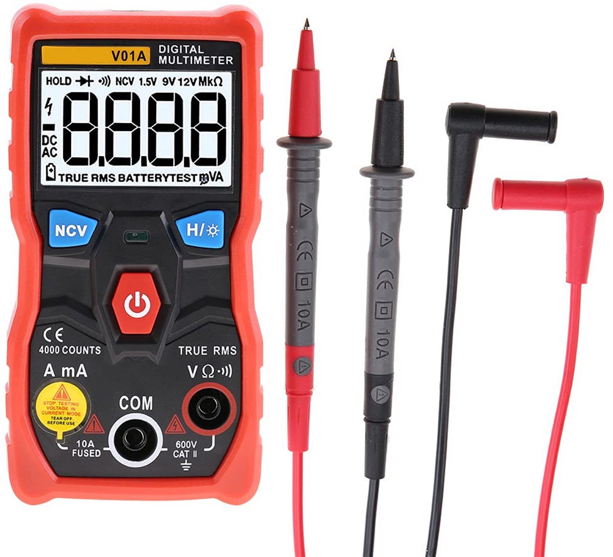 Auto Range True RMS Digitale Multimeter met achtergrondverlichting en zaklamp