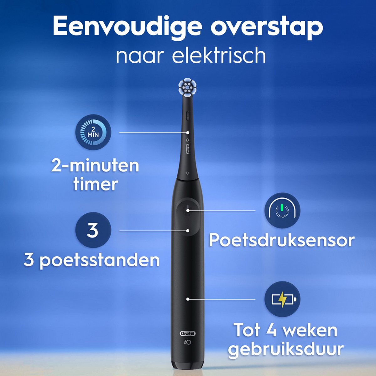 Oral-B iO 2 Elektrische Tandenborstel Zwart met Reisetui - afbeelding 3