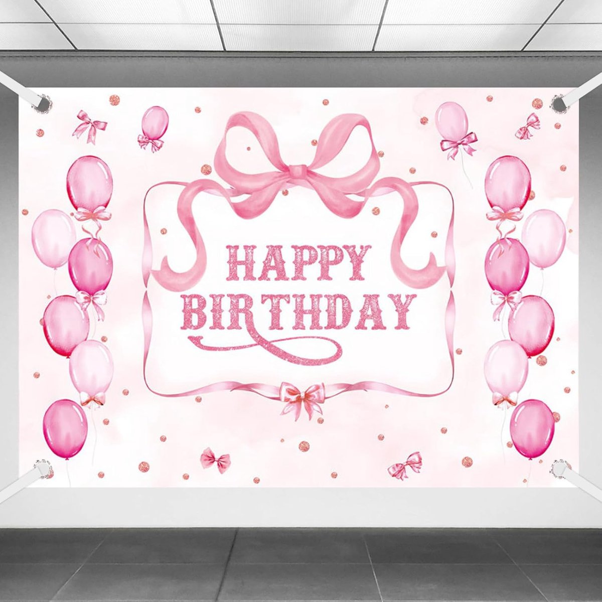 Roze Strijk Achtergrond 180x110cm voor Verjaardag en Babyshower Decoratie