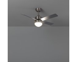 Stille plafondventilator 107 cm met gelijkstroommotor en LED-verlichting – 6 snelheden, omkeerbare functie, dimbare verlichting met drie kleurtemperaturen, afstandsbediening met timer