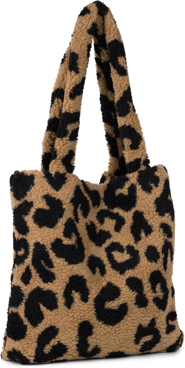 Damestas in luipaardpatroon met teddybontlook