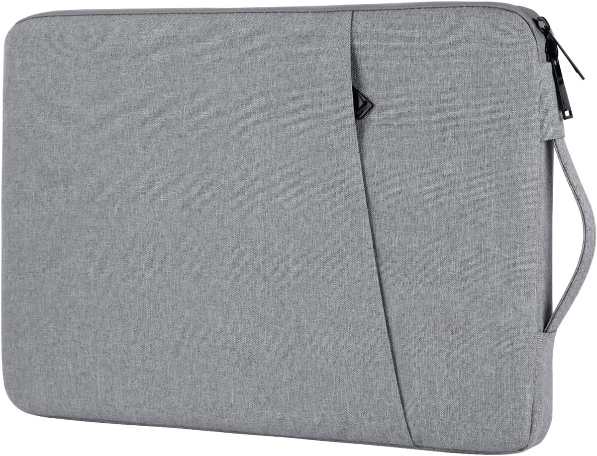 Laptophoes voor 14 inch MacBook Air, 14 inch MacBook Pro, 13, 13,3 en 14 inch notebooktas, schokbestendige beschermhoes voor ultrabooks, iPad en tablets met handvat, grijs