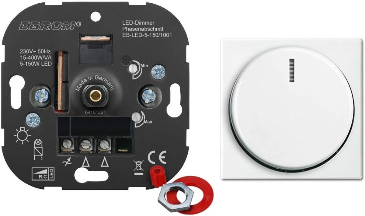Universele LED Dimmer Draaiknop voor Inbouwmontage