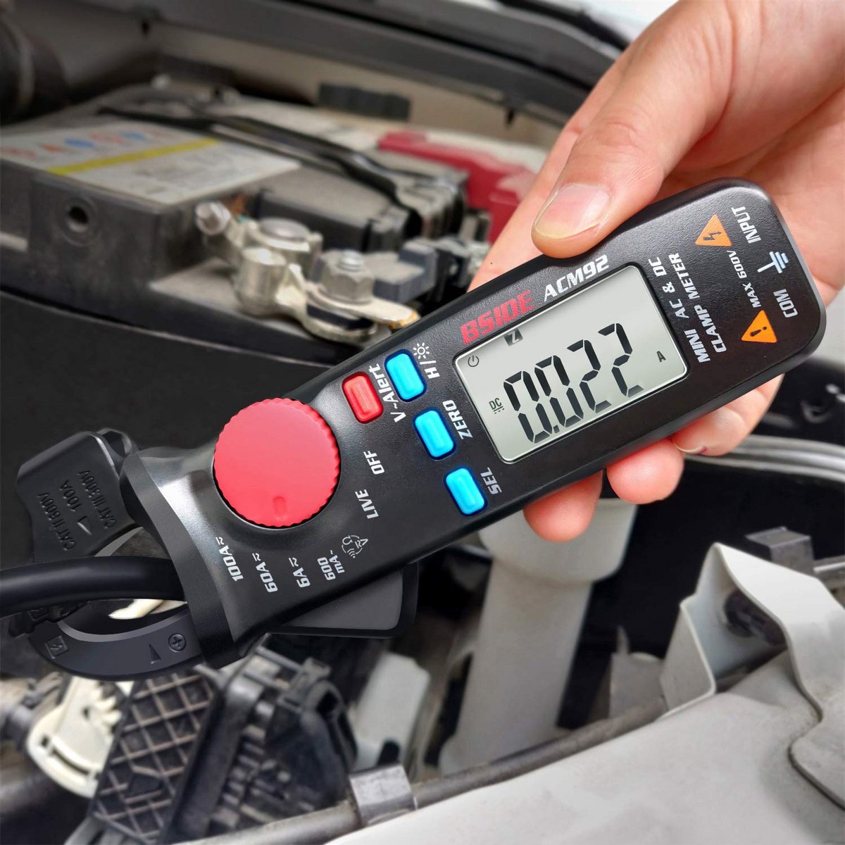 Digitale Stroomtang - Multimeter Tester - Elektrische Metingen - True RMS Meting - 6000 Tellingen - Zwart