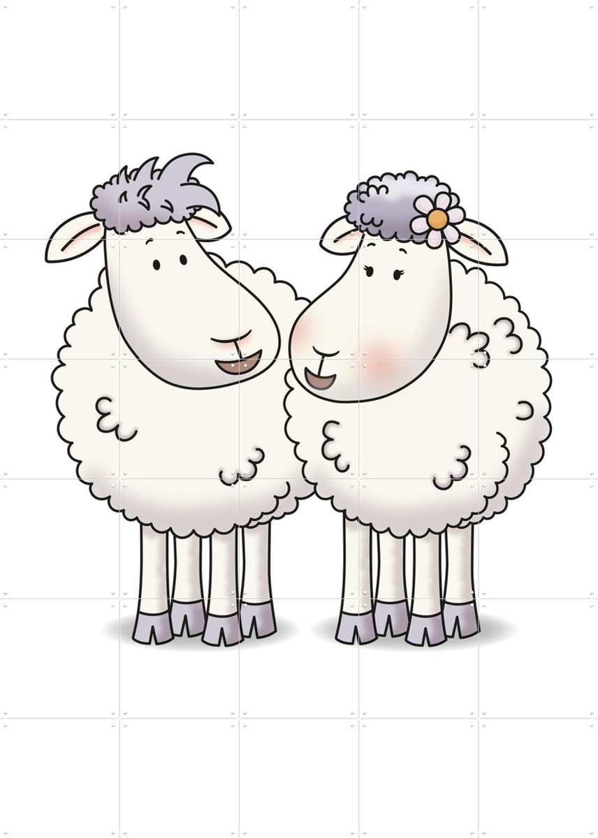IXXI Mike & Molly, Mike & Molly & Van Hoorne Studios - 100 x 140 cm - Gratis ophangtool - Grote wanddecoratie en posters - Speels, Illustraties