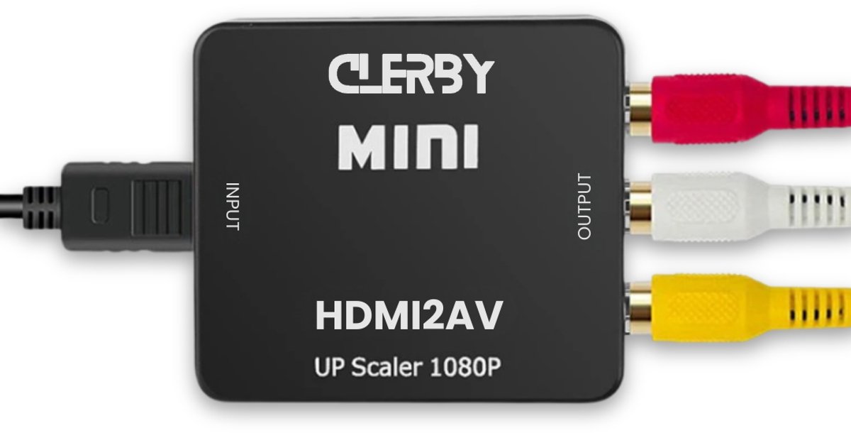 Clerby - HDMI naar AV Converter - HDMI naar Tulp - 1080P Full HD - HDMI naar RCA - Omvormer