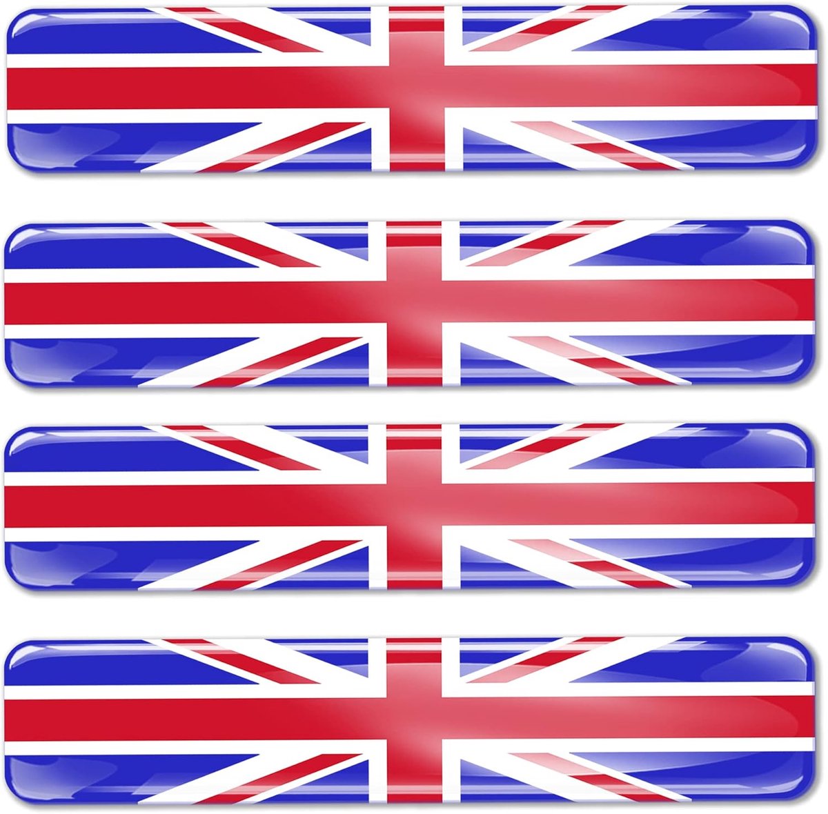 4x 3D Gel Siliconen Sticker Groot-Brittannië Vlag Auto Decal