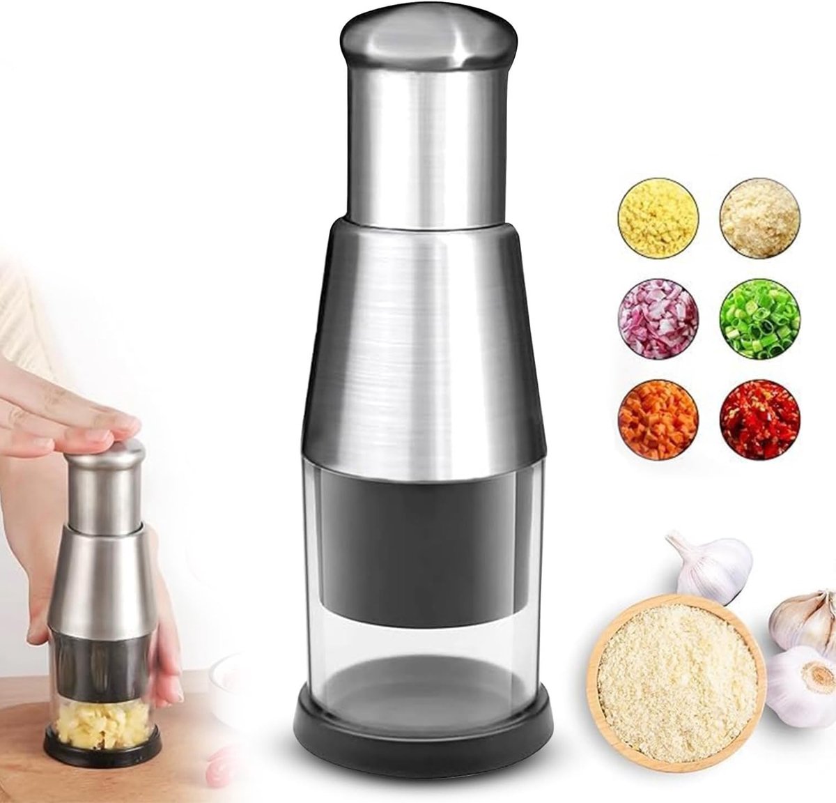 Cuhostki-1-Stuk-Knoflookpers-Rvs-Knoflooksnijder-Zilver-Mini-Dicer-Voedselhakker