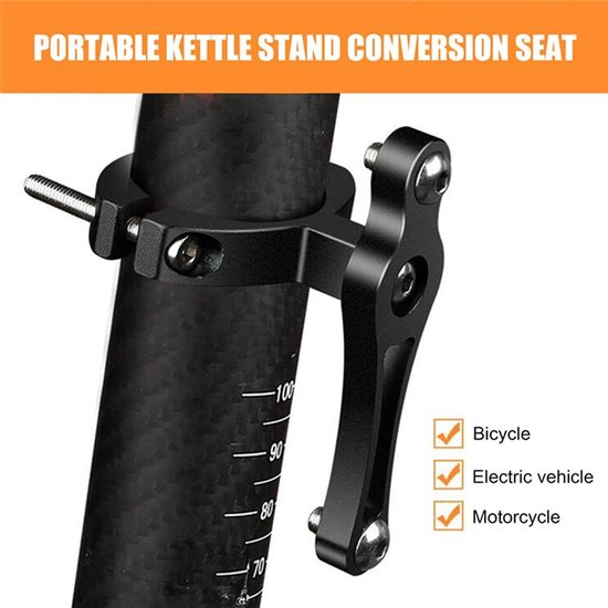 Adapter voor bidonhouder - bidonhouder fiets - bidonhouder - bidonbeugel voor de fiets - fietsaccessoires - zwart - aluminiumlegering — afbeelding 5