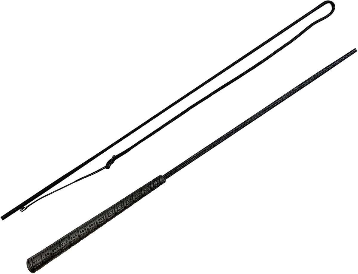 Paardrijzweep Boogzweep Grondwerk 100 cm met Comfortabele Rubberen Handgreep