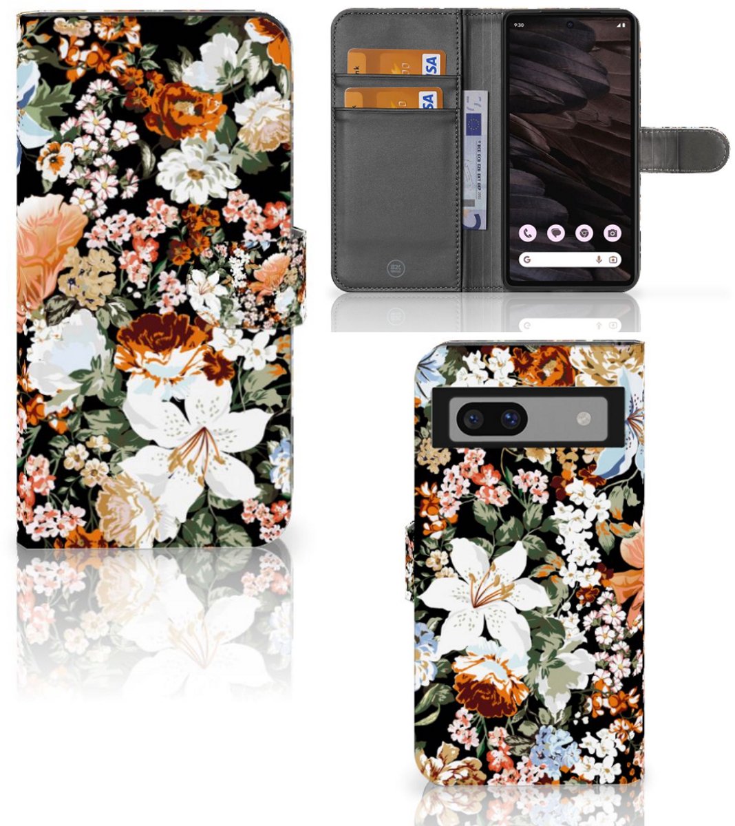 Hoesje voor Google Pixel 7A Dark Flowers