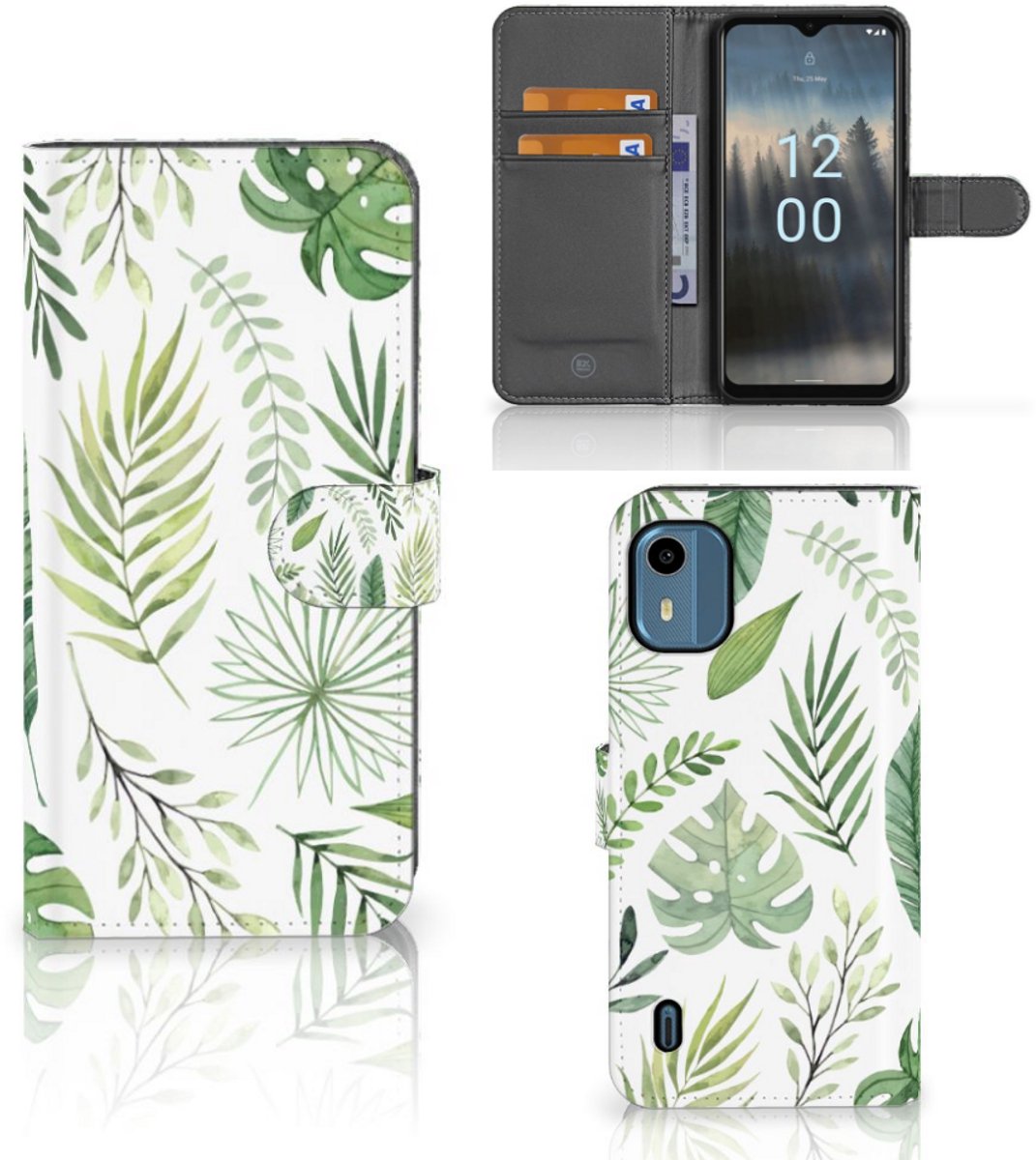 Nokia C12 Hoesje Leaves