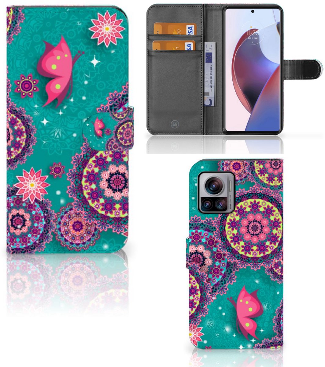 Motorola Edge 30 Ultra Hoesje Cirkels en Vlinders