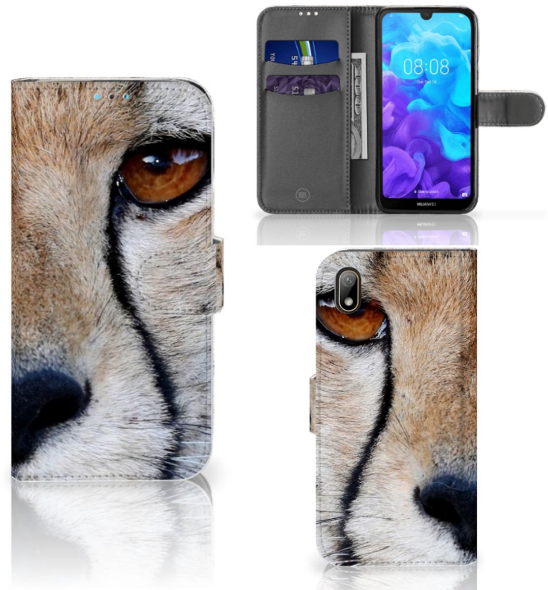 Huawei Y5 (2019) Telefoonhoesje met Pasjes Cheetah