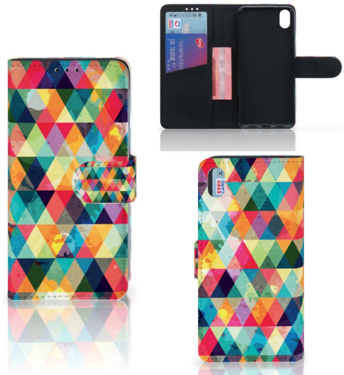 Book Case voor Xiaomi Redmi 7A Telefoon Hoesje Geruit