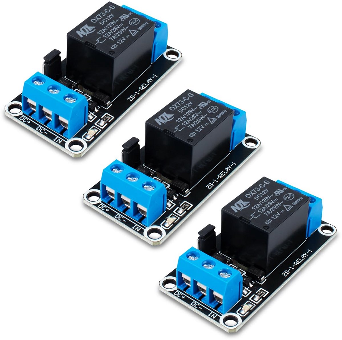 6pcs DC 12V relais module - 1 kanaal relais met optocoupler voor microcontrollers
