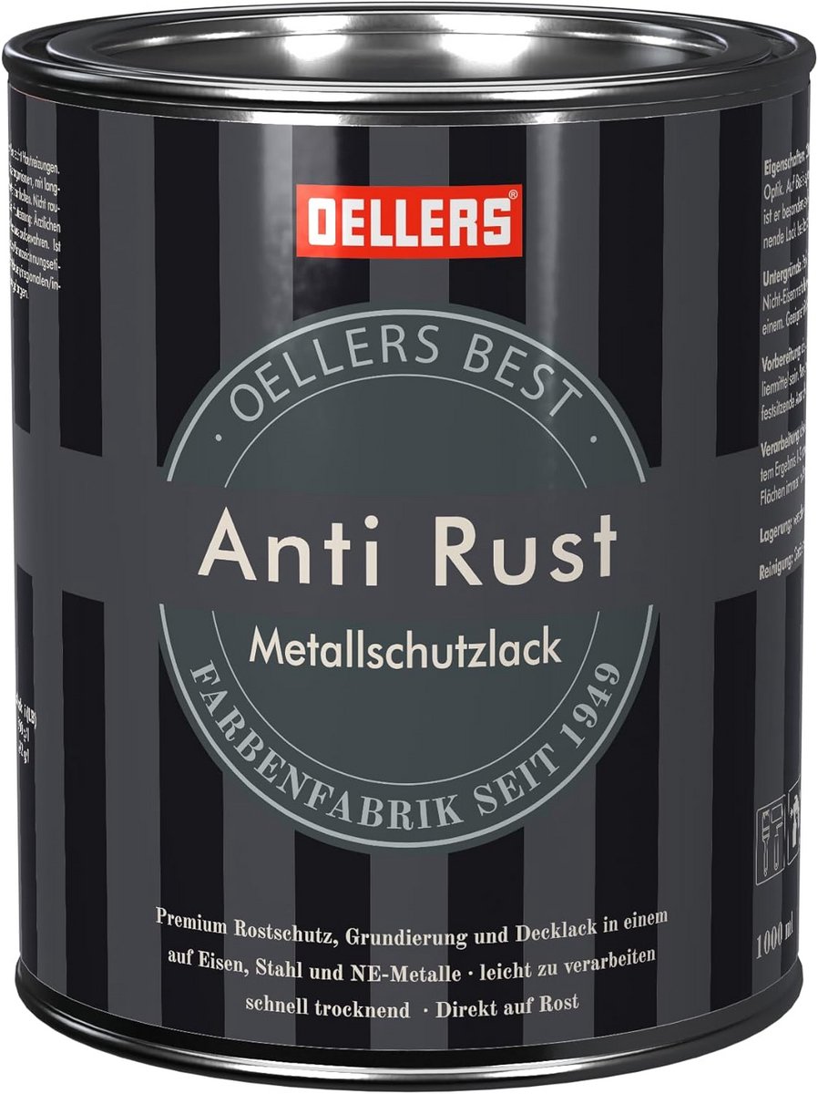 Anti-roest metaalbeschermingslak 1 liter - 3-in-1 roestwerende lak, primer en deklaag voor alle metalen