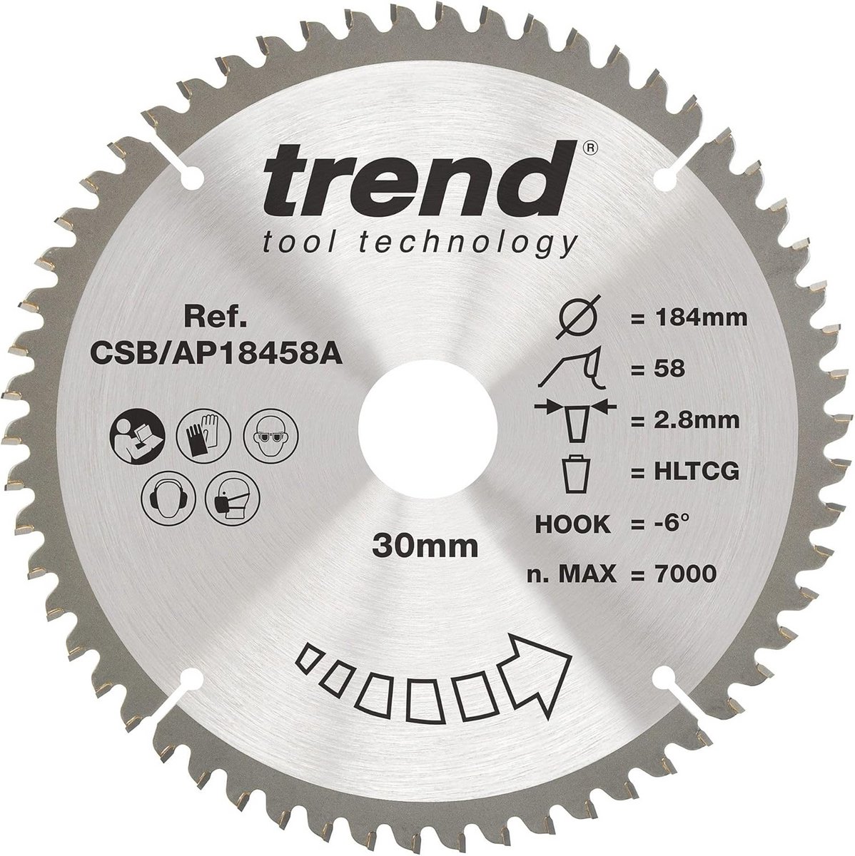 Zaagbladen voor kunststof en legering - 184 mm, 58 tanden, 30 mm