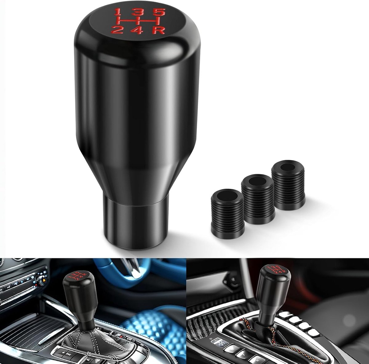 Universele 5 Versnellingen Auto Versnellingsknop Met 3 Adapters