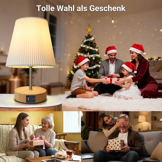 Nachtlampje Dimbaar Touch met 3 Helderheidsniveaus - Minimalistische Tafellamp voor Woonkamer en Lezen — afbeelding 2