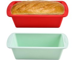 Tweedelige cakevormenset, kleine gebaks- en cakevorm, siliconen broodvorm, rechthoekige antiaanbakvorm, geschikt voor cakes, accessoires voor de airfryer, bakgerei