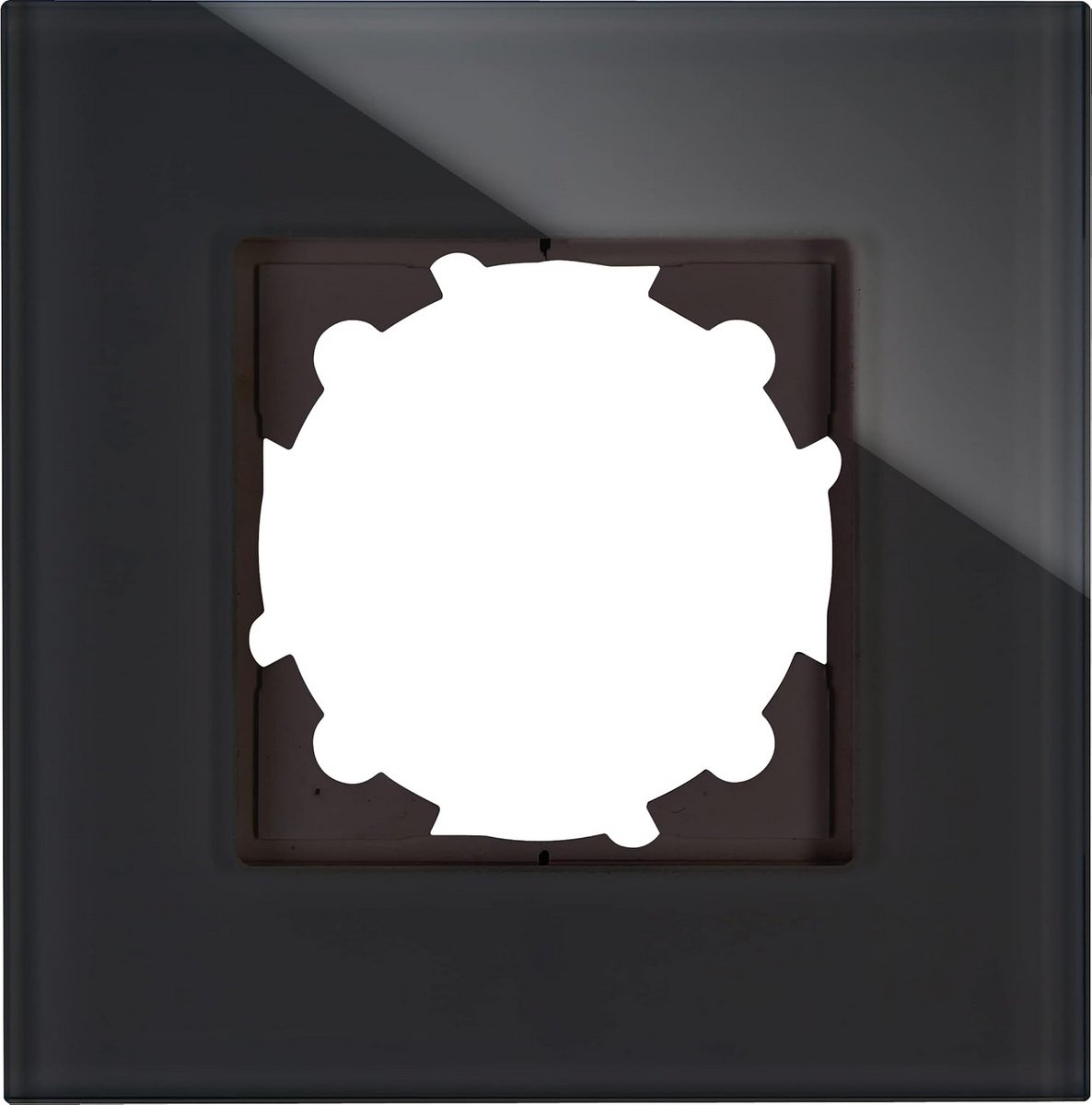Zwart glazen afdekframe voor schakelaars en stopcontacten 99 x 99 mm