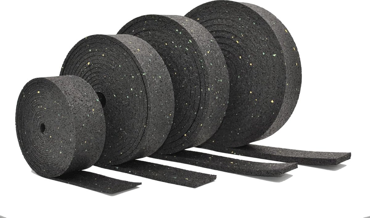 Waterbestendige Rubber Granulaat Rol Terraspads voor Tuin en Terrasbouw - 10.000 x 80 x 10 mm