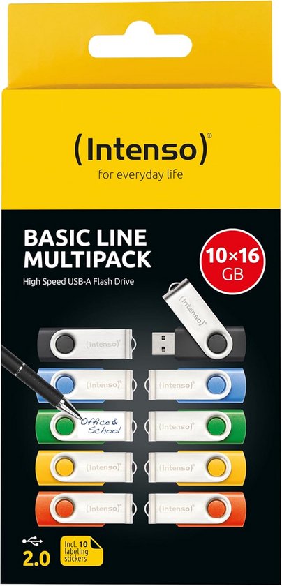 USB-sticks Multipack - 10 x 16 GB, USB 2.0, Kleurrijk en Praktisch | bol