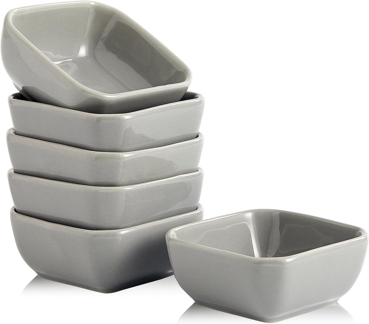 Set van 6 mini keramische dompelkommen voor sojasaus en dips