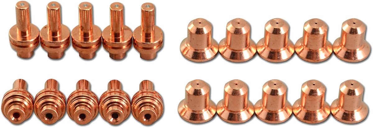 Plasma-elektrode en Mondstuk Verlengd 0,9 mm - 20 Stuks - 25 Ampère