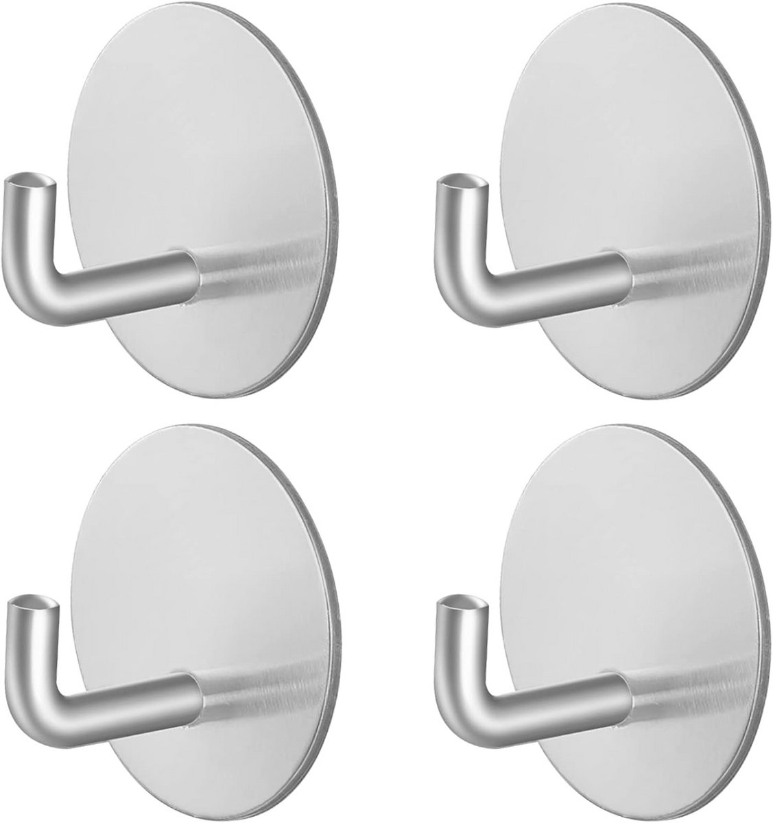Handdoekhaken Vierkant - 4 Stuks Zilver