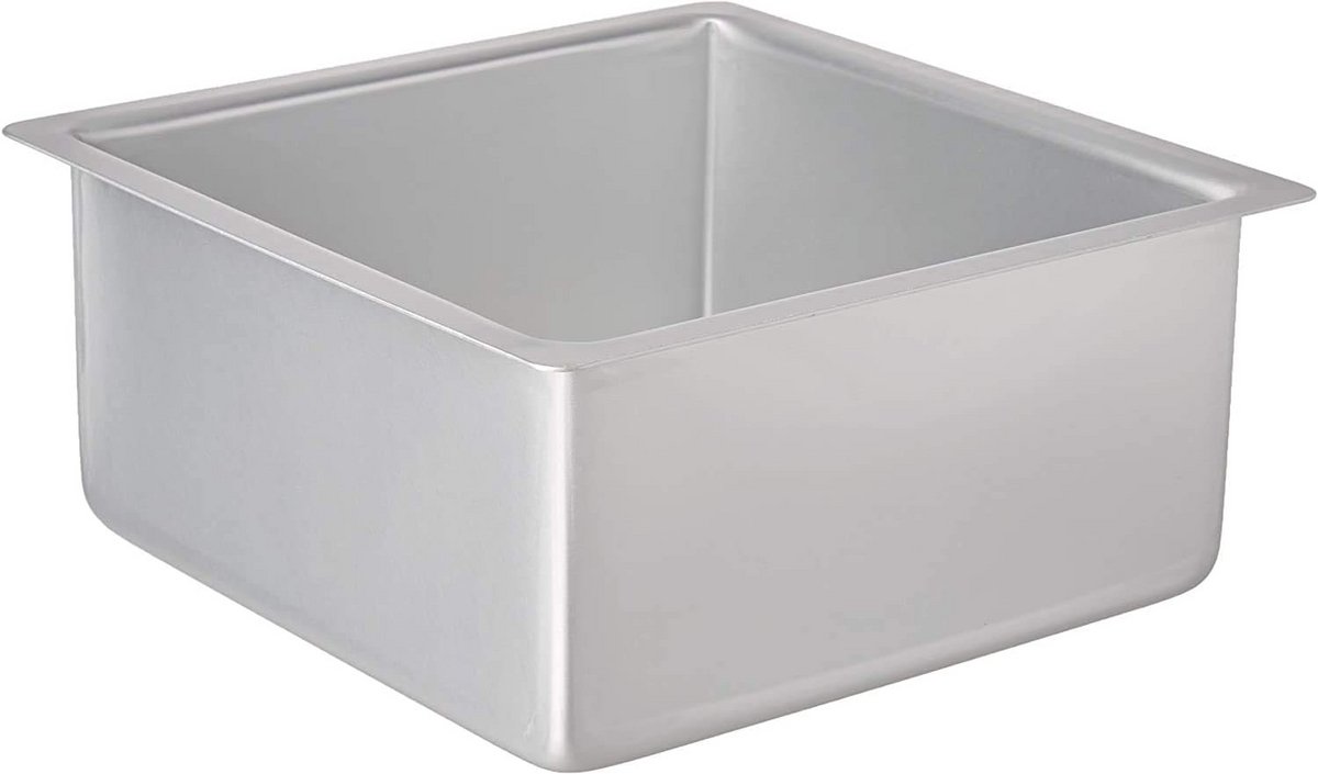 Professionele Ovenschaal vierkant 20 x 20 x 10 cm - Geanodiseerd