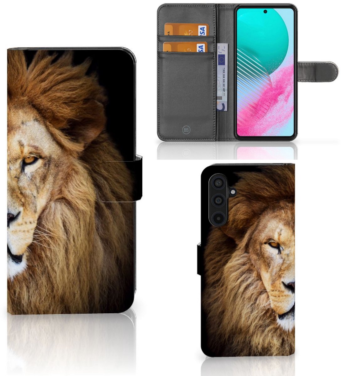 Samsung Galaxy M54 Telefoonhoesje met Pasjes Leeuw
