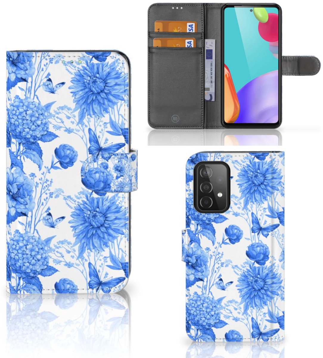 Hoesje voor Samsung Galaxy A52 Flowers Blue