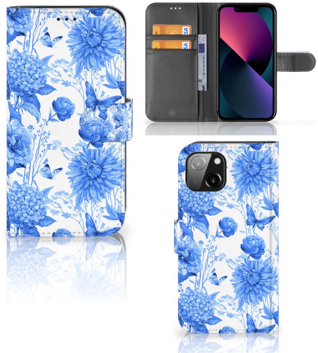 Hoesje voor Apple iPhone 13 Flowers Blue