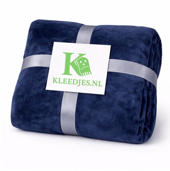 Fleece deken 150x200 cm – Zacht & comfortabel – Plaid voor bank en bed – Donkerblauw
