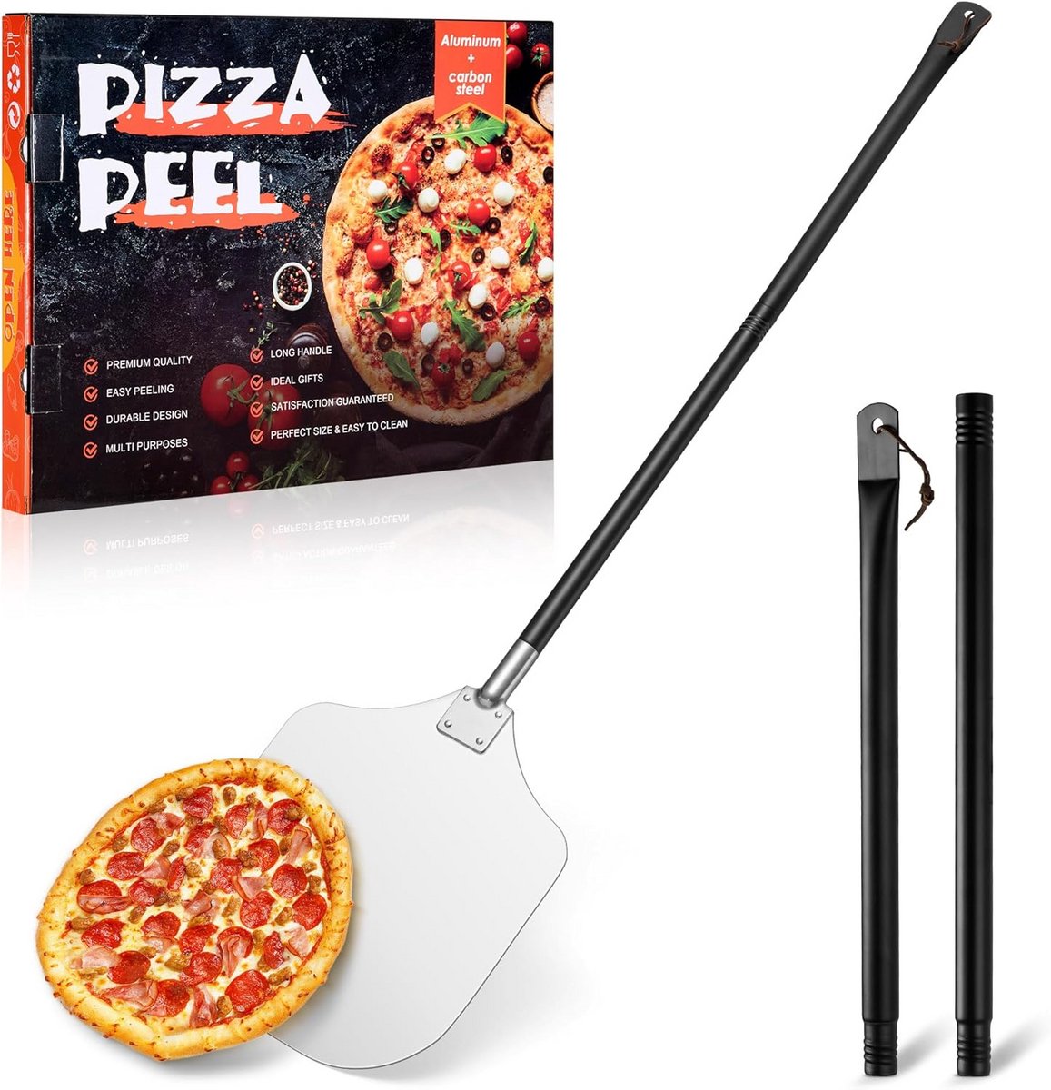Pizza Schop voor Oven en Grill - 30.5 x 42 cm - Lichtgewicht en Verstelbare Handgreep