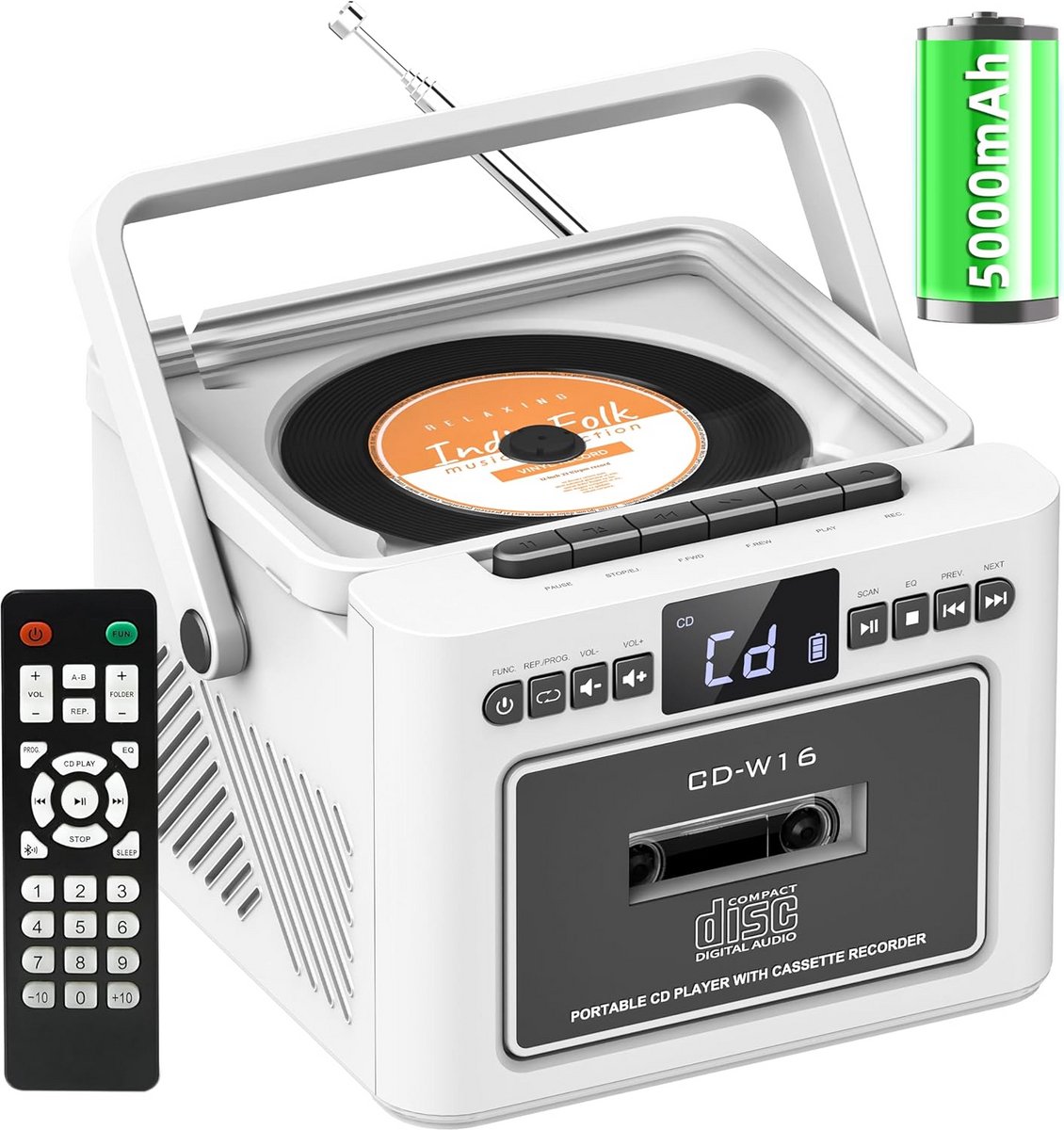 Draagbare CD Speler en Cassette Speler Boombox