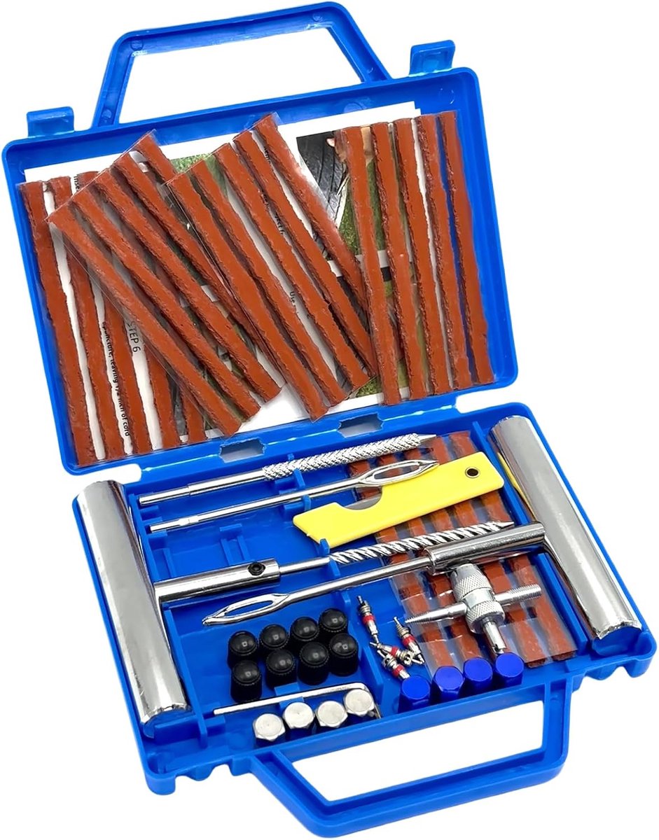 53-delige Bandenreparatieset voor auto, vrachtwagen, motorfiets, RV, tractor en SUV