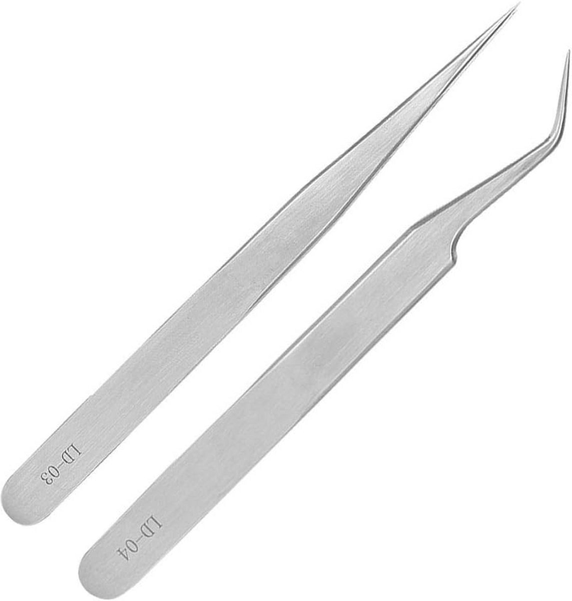 Professioneel Pincet voor Wimperextensions en Wenkbrauwen - Roestvrij Staal