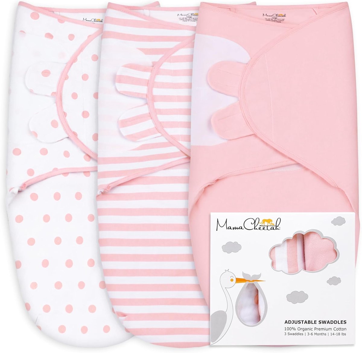 Wikkeldeken voor baby's - Biologisch katoen, Inbakeren voor Pasgeborenen, Veilig en Comfortabel (0-3 maanden)