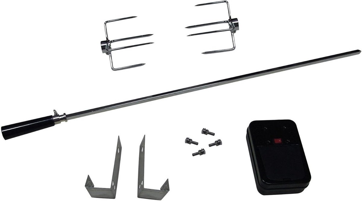 Set van 2 Rotisserie Spitvorken en Haken voor Barbecues - 80cm