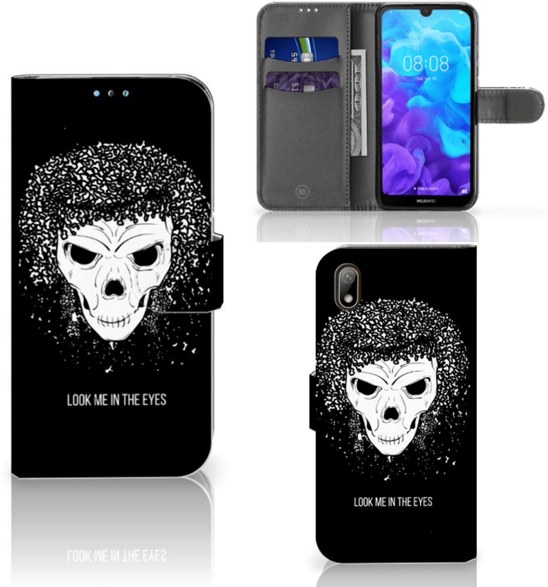 Telefoonhoesje met Naam Huawei Y5 (2019) Skull Hair