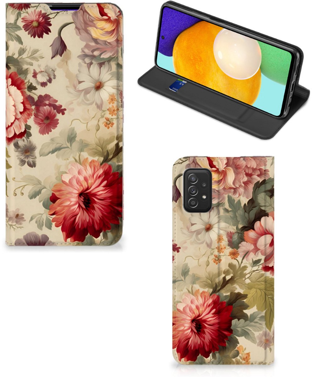 Book Case voor Smart Cover voor Samsung Galaxy A03s Bloemen