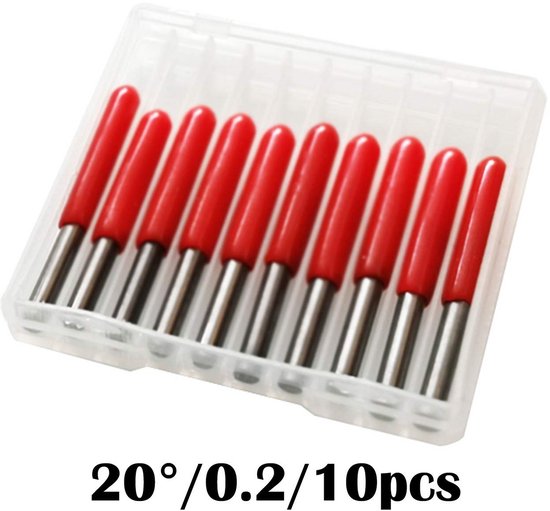 10 Stuks Carbide PCB Graveren Bits CNC Router Tool Set 0.2mm 20° | bol