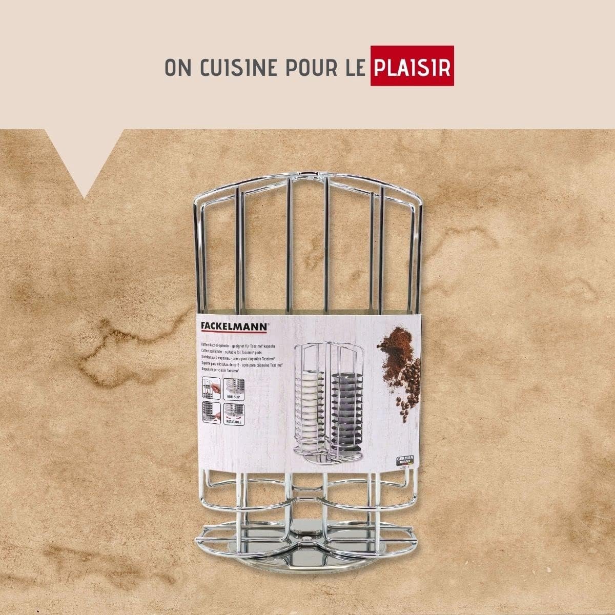 Capsulehouder voor Tassimo - Roestvrij Staal - 17,5 x 17,5 x 28,5 cm