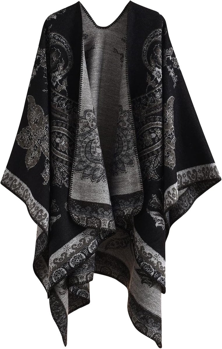 Oversized Dames Poncho Cape en Deken Sjaal - Warme Winterwrap