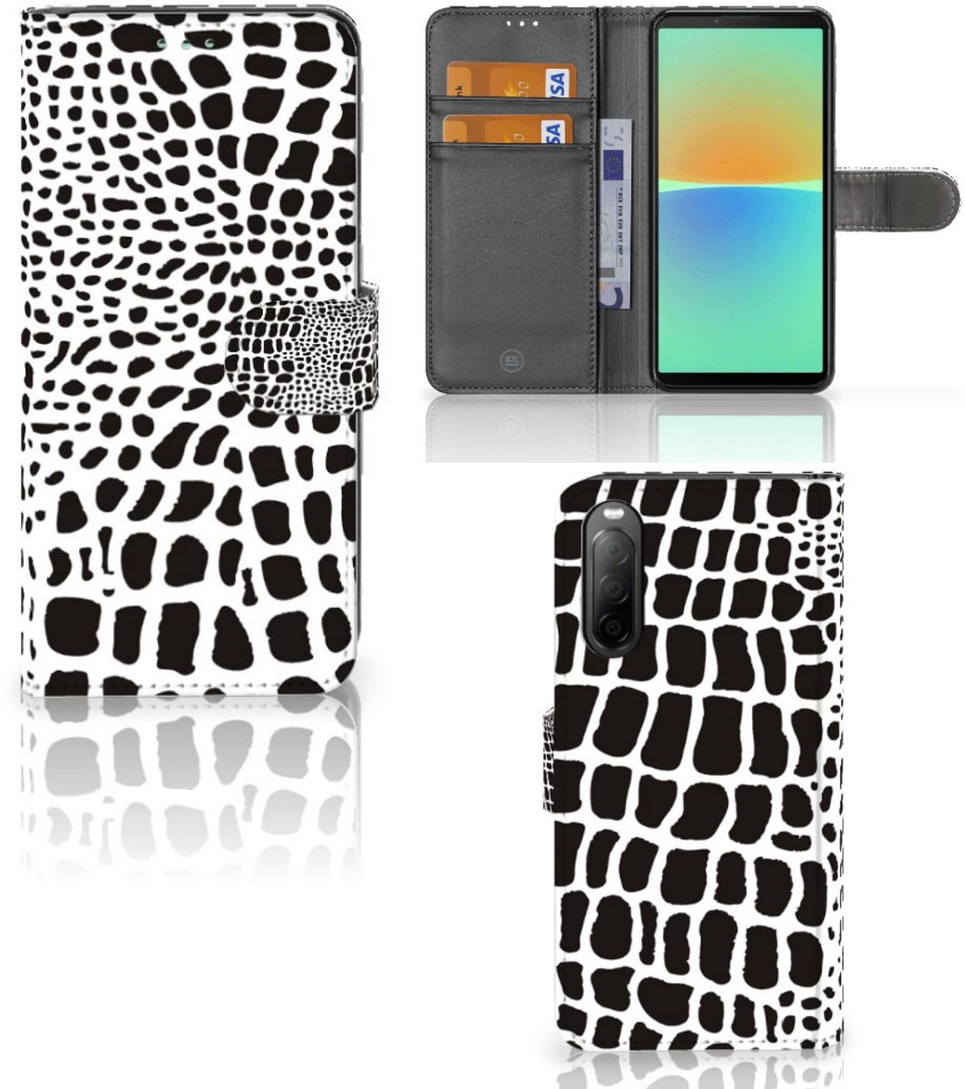 Sony Xperia 10 IV Telefoonhoesje met Pasjes Slangenprint