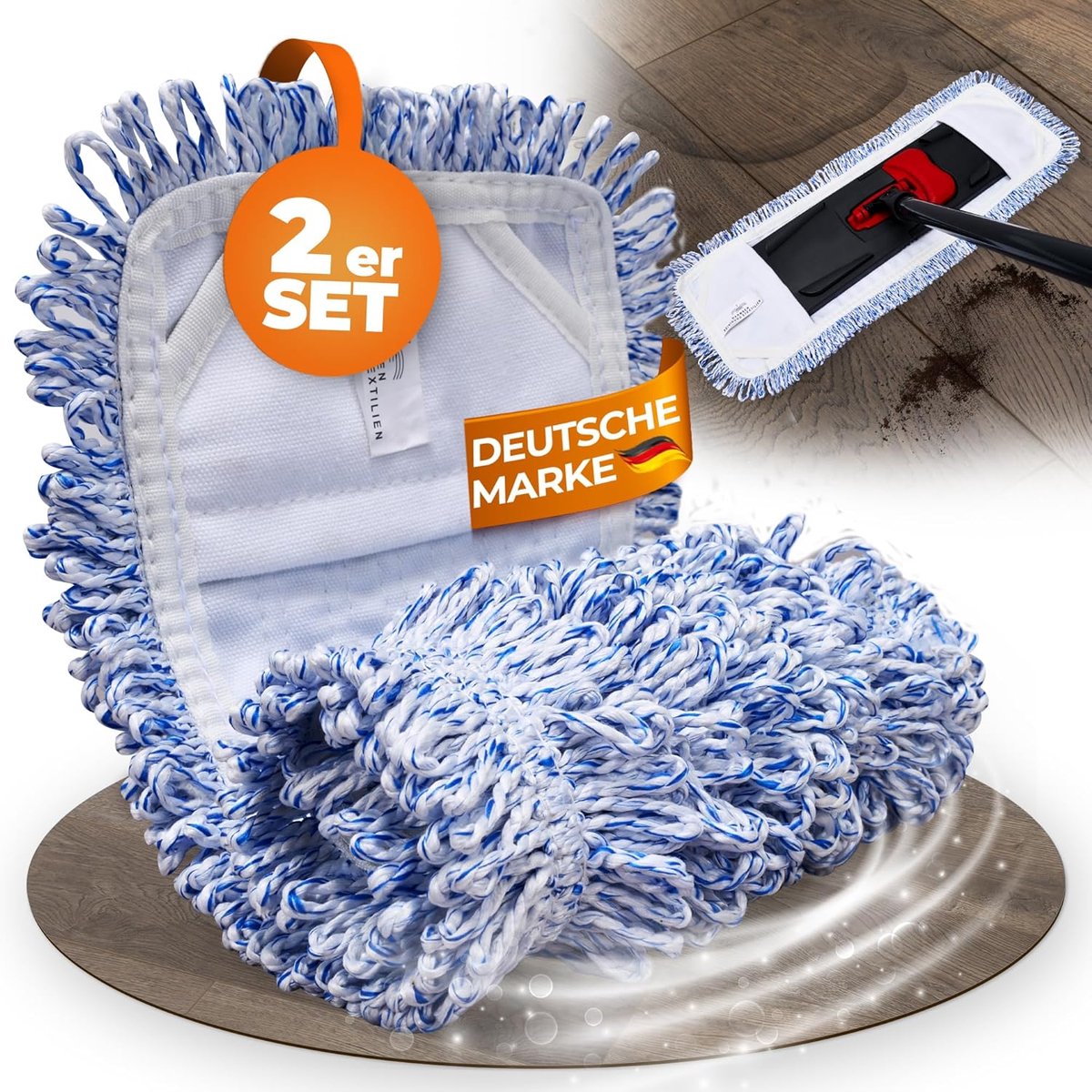 Dweilmop Overtrek voor Gevoelige Vloeren - Ultra Sensitive, 50 cm - 2 Stuks